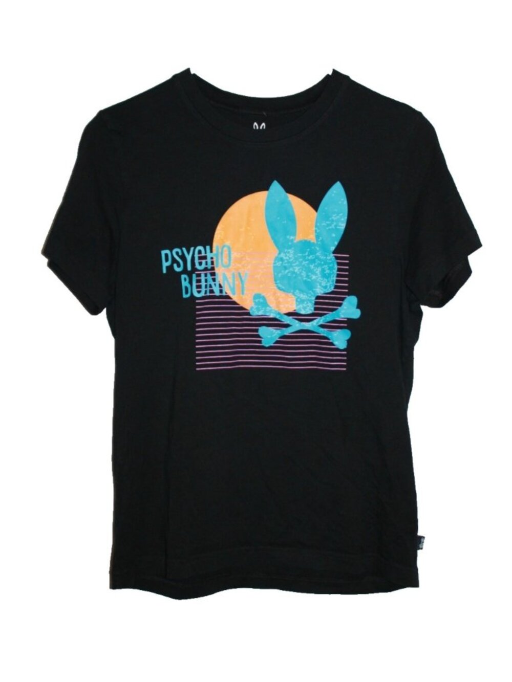 Psycho Bunny Mens Black T Shirt Crew Neck Short Sleeve Cotton Size 3 X-Small XS